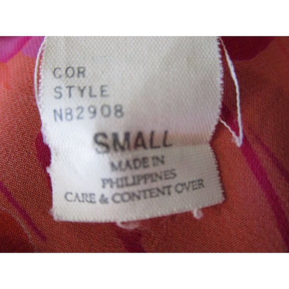 Natori Sheer Orange Purple Fuschia Scarf Print Lavender Lace Trim Robe Small - Picture 6 of 9